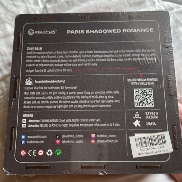 K & M Fun Paris Shadowed Romance 250 piece Jigsaw Puzzle - Picture 2 of 3